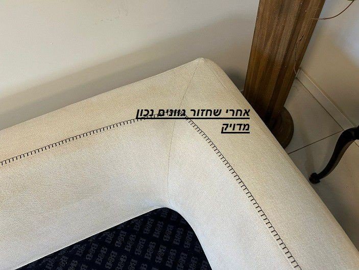 תיקון נזקי ניקוי ספות – פשתן וכותנה, בדים טבעיים ע"י נדב שדה אל תוותר על הספה שלך! – תמונה 2